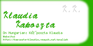 klaudia kaposzta business card